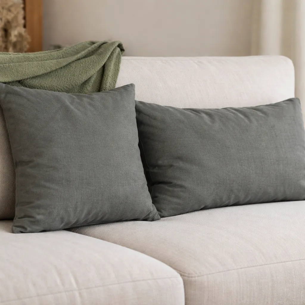 almohadon tusor liso gris elefante