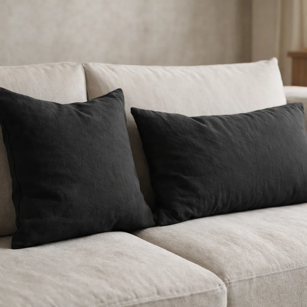 almohadon tusor liso negro