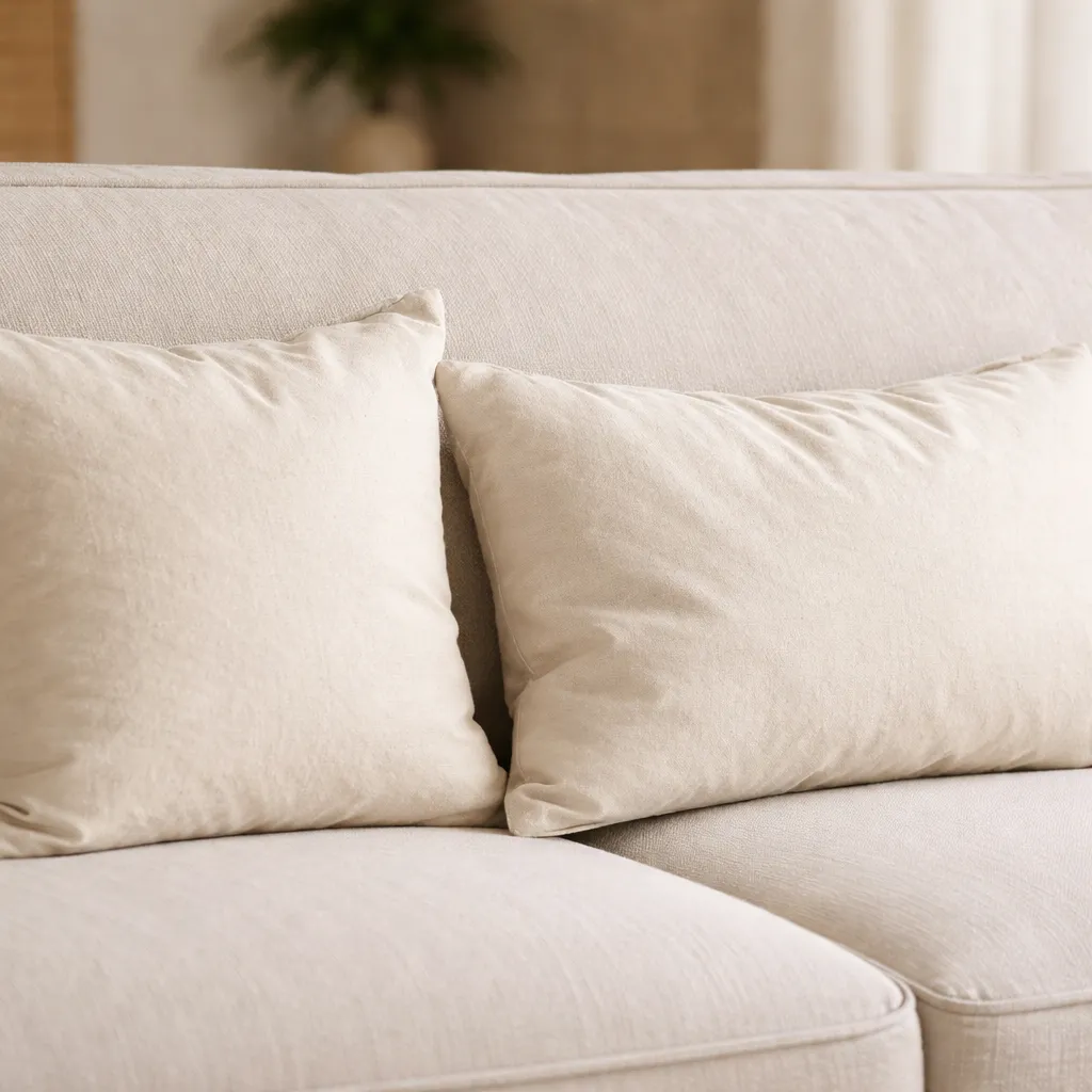 almohadon tusor liso off white