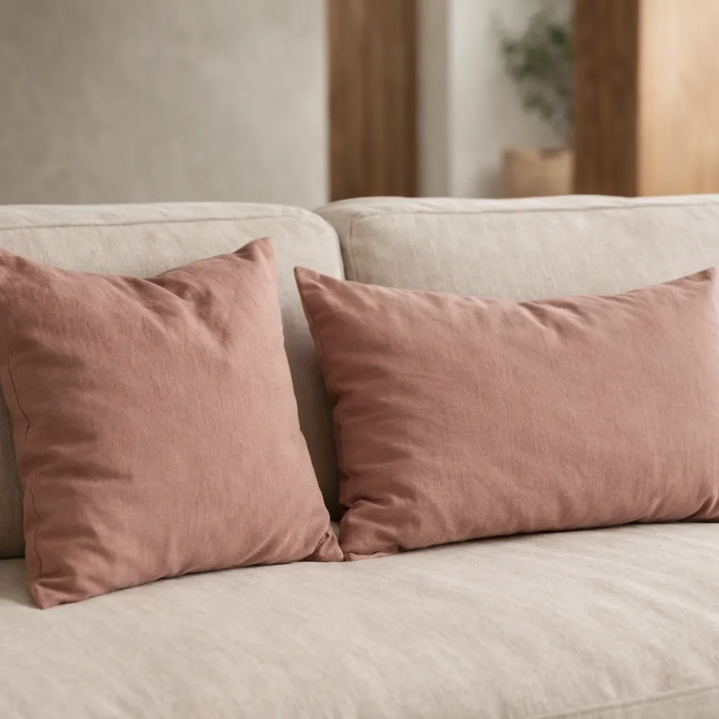 almohadon tusor liso rosa viejo