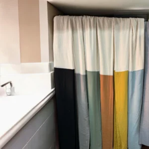 cortina de baño bicolor